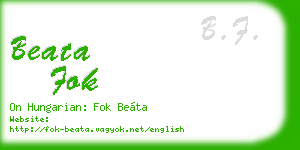 beata fok business card